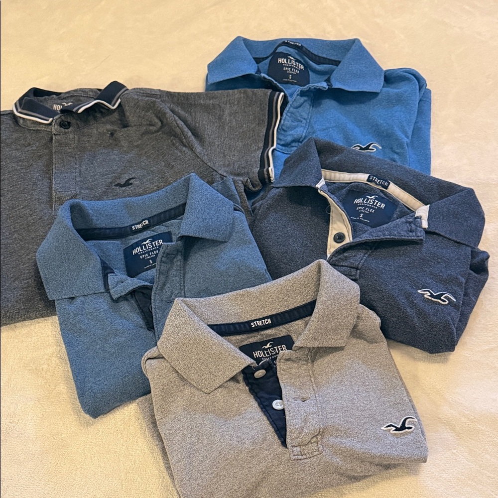 Hollister Men's Polo Shirt Collection in Blue and Gray